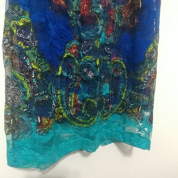 Blue Lace Midi Dress - Picture 5 of 6